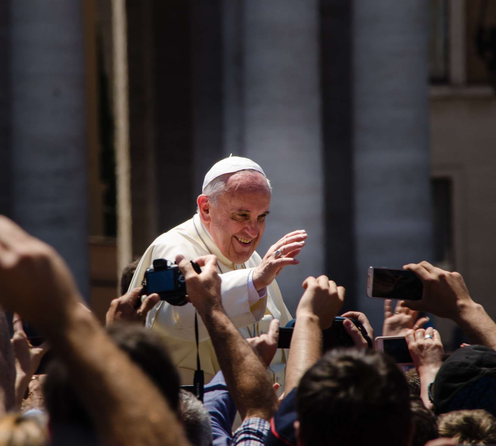 Pope_Francis_Photo_crop Pope Francis waves to crowd in St. Peter's square.