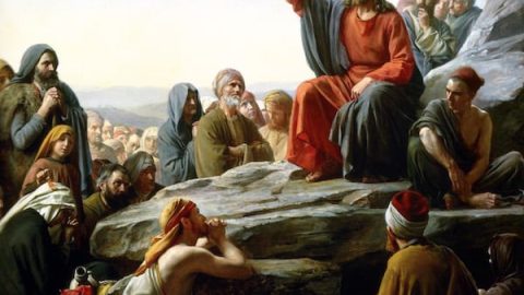 Jesus teaches the Sermon on the Mount